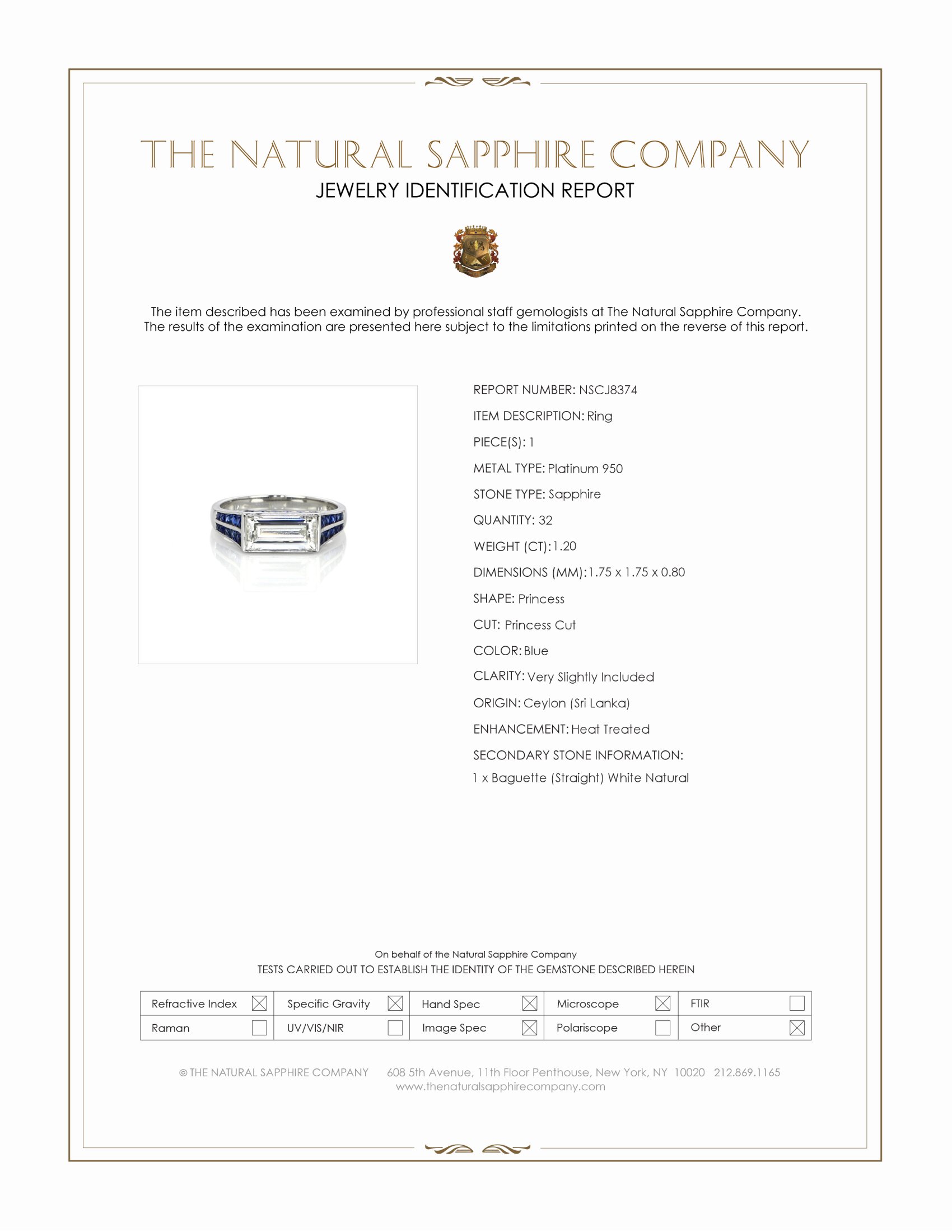 1.20 Ct. Blue Sapphire and Natural Diamond Antique Style Ring, Platinum 950