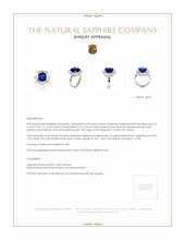 6.06 Ct. Blue Sapphire and Natural Diamond Antique Style Ring, Platinum 950 Appraisal