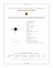 1.30 Ct. Blue Sapphire and Natural Diamond Halo Ring, Platinum 950 Scan Report