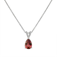 1.92 Ct. Orangish Brown Sapphire Solitaire Pendant, 14K White Gold Video