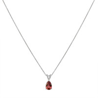 1.92 Ct. Orangish Brown Sapphire Solitaire Pendant, 14K White Gold Image