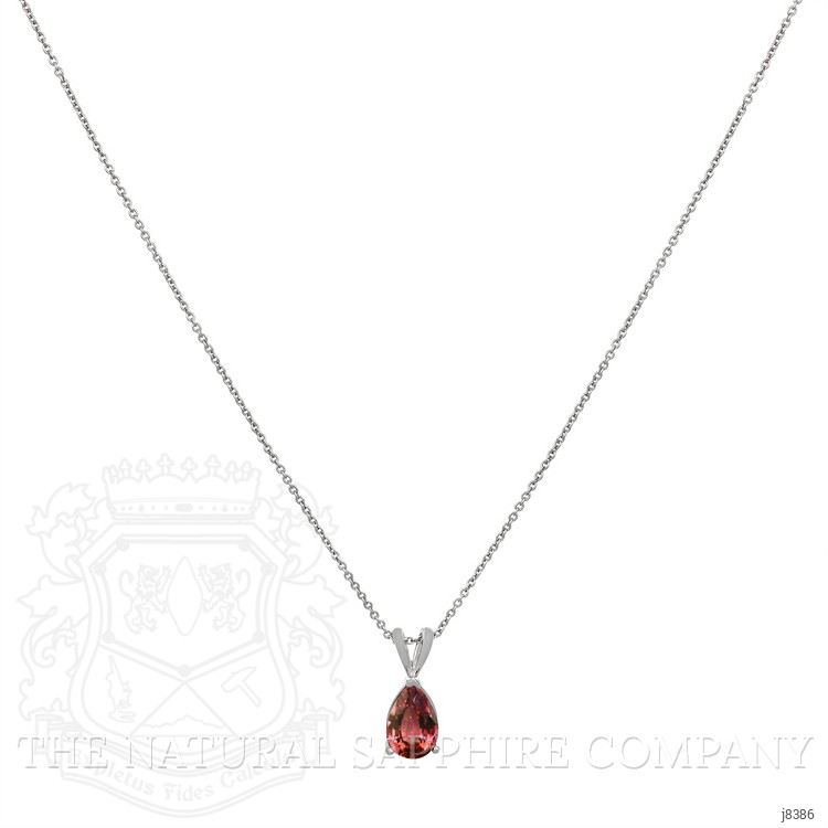 1.92 Ct. Orangish Brown Sapphire Solitaire Pendant, 14K White Gold