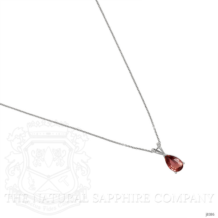 1.92 Ct. Orangish Brown Sapphire Solitaire Pendant, 14K White Gold