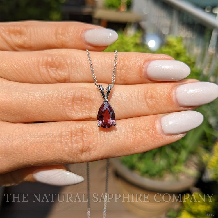 1.92 Ct. Orangish Brown Sapphire Solitaire Pendant, 14K White Gold