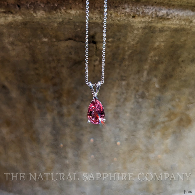 1.92 Ct. Orangish Brown Sapphire Solitaire Pendant, 14K White Gold