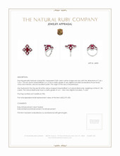 2.35 Ct.Tw.Total Carat Weight Ruby and Natural Diamond Antique Style Ring, Platinum 950 Appraisal