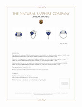 0.99 Ct. Blue Sapphire and Natural Diamond Antique Style Ring, Platinum 950 Appraisal