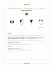 0.99 Ct. Blue Sapphire and Natural Diamond Antique Style Ring, Platinum 950 Appraisal