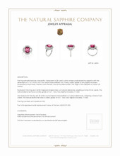 4.28 Ct. Padparadscha Sapphire and Natural Diamond Antique Style Ring, Platinum 950 Appraisal