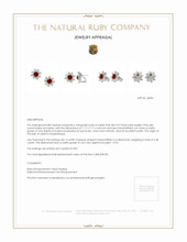 3.57 Ct.Tw.Total Carat Weight Ruby and Diamond Halo Earrings, Platinum 950 Appraisal