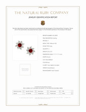 3.57 Ct.Tw.Total Carat Weight Ruby and Diamond Halo Earrings, Platinum 950 Scan Report