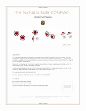 3.08 Ct.Tw.Total Carat Weight Ruby and Diamond Halo Earrings, Platinum 950 Appraisal