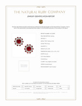 3.08 Ct.Tw.Total Carat Weight Ruby and Diamond Halo Earrings, Platinum 950 Scan Report