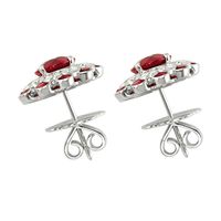 3.08 Ct.Tw.Total Carat Weight Ruby and Diamond Halo Earrings, Platinum 950 Image