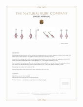 3.43 Ct.Tw.Total Carat Weight Ruby and Natural Diamond Accent Stones Earrings, Platinum 950 Appraisal