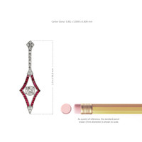 3.43 Ct.Tw.Total Carat Weight Ruby and Natural Diamond Accent Stones Earrings, Platinum 950 Image