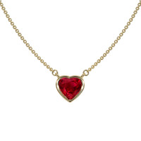 0.45 Ct. Ruby Bezel Necklace, 14K Yellow Gold Video