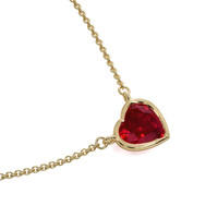 0.45 Ct. Ruby Bezel Necklace, 14K Yellow Gold Image