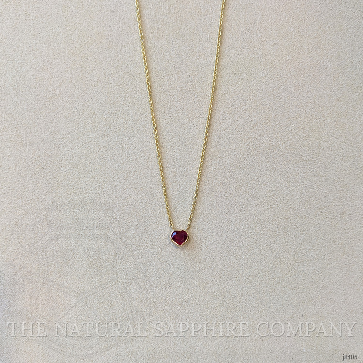 0.45 Ct. Ruby Bezel Necklace, 14K Yellow Gold