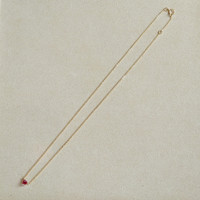 0.65 Ct. Ruby Bezel Necklace, 14K Yellow Gold Life Style