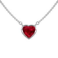 0.45 Ct. Ruby Bezel Necklace, 14K White Gold Video