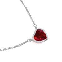0.45 Ct. Ruby Bezel Necklace, 14K White Gold Image