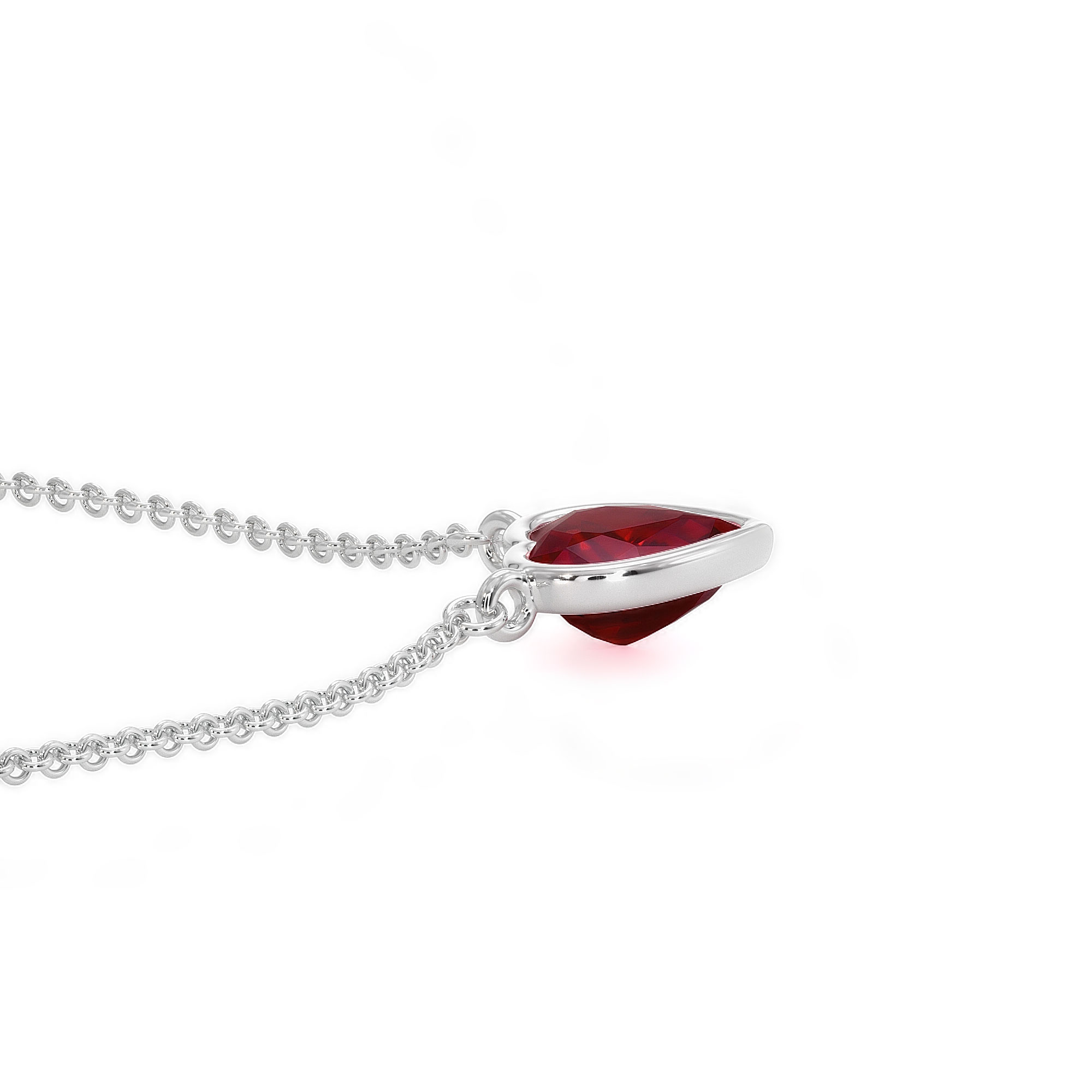 Invisible Heart Shape Ruby Necklace freeshipping - Cocobycaroline