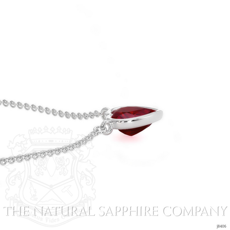 0.45 Ct. Ruby Bezel Necklace, 14K White Gold