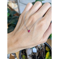 0.45 Ct. Ruby Bezel Necklace, 14K White Gold Life Style