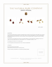 0.90 Ct.Tw. Ruby Natural Diamond Pave Earrings, 18K Yellow Gold Appraisal