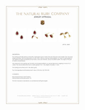 0.90 Ct.Tw.Total Carat Weight Ruby and Natural Diamond Pave Earrings, 18K Yellow Gold Appraisal