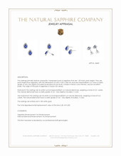 1.00 Ct.Tw.Total Carat Weight Blue Sapphire and Natural Diamond Pave Earrings, 18K White Gold Appraisal