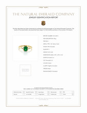0.83 Ct. Emerald Natural Diamond Three Stone Ring, 14K Yellow Gold Scan Report