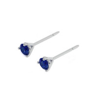 0.40 Ct.Tw. Blue Sapphire Studs Earrings, 14K White Gold Image