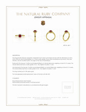 0.45 Ct. Ruby Natural Diamond Halo Ring, 18K Yellow Gold Appraisal