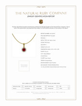 0.45 Ct. Ruby Natural Diamond Halo Pendant, 18K Yellow Gold Scan Report