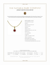 0.45 Ct. Ruby and Natural Diamond Halo Pendant, 18K Yellow Gold Scan Report