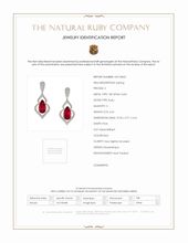 4.26 Ct.Tw.Total Carat Weight Ruby and Diamond Earrings, 18K White Gold Scan Report