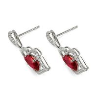 4.26 Ct.Tw.Total Carat Weight Ruby and Diamond Earrings, 18K White Gold Image