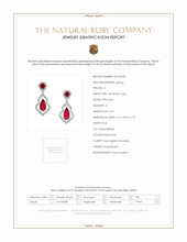 2.84 Ct.Tw.Total Carat Weight Pinkish Red Ruby and Natural Diamond Antique Style Earrings, 18K White Gold Scan Report