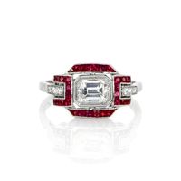 1.13 Ct. Ruby Natural Diamond Antique Style Ring, Platinum 950 Video