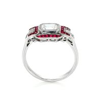 1.13 Ct. Ruby Natural Diamond Antique Style Ring, Platinum 950 Image