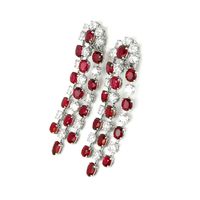 18.65 Ct.Tw. Ruby Natural Diamond Accent Stones Earrings, Platinum 950 Image
