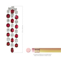 18.65 Ct.Tw. Ruby Natural Diamond Accent Stones Earrings, Platinum 950 Image