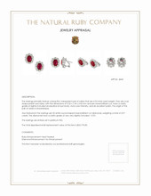 4.94 Ct.Tw.Total Carat Weight Ruby and Diamond Halo Earrings, Platinum 950 Appraisal