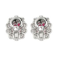 4.94 Ct.Tw.Total Carat Weight Ruby and Diamond Halo Earrings, Platinum 950 Image