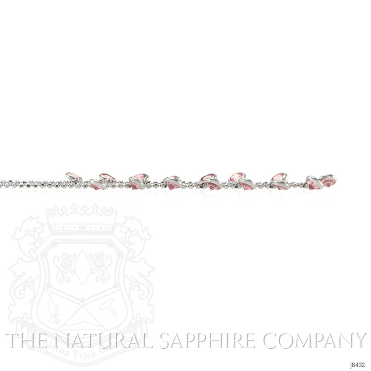 2.40 Ct. Pink Sapphire Accent Stones Necklace, 14K White Gold