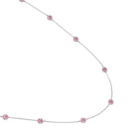 1.40 Ct. Pink Sapphire Accent Stones Necklace, 14K White Gold Image