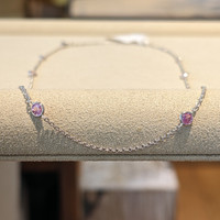 1.40 Ct. Pink Sapphire Accent Stones Necklace, 14K White Gold Life Style