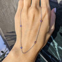 1.40 Ct. Pink Sapphire Accent Stones Necklace, 14K White Gold Life Style